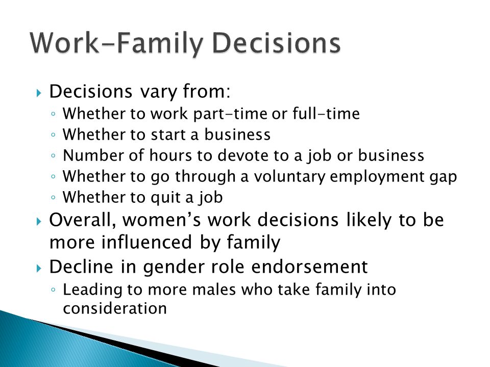 Work-Family Decisions