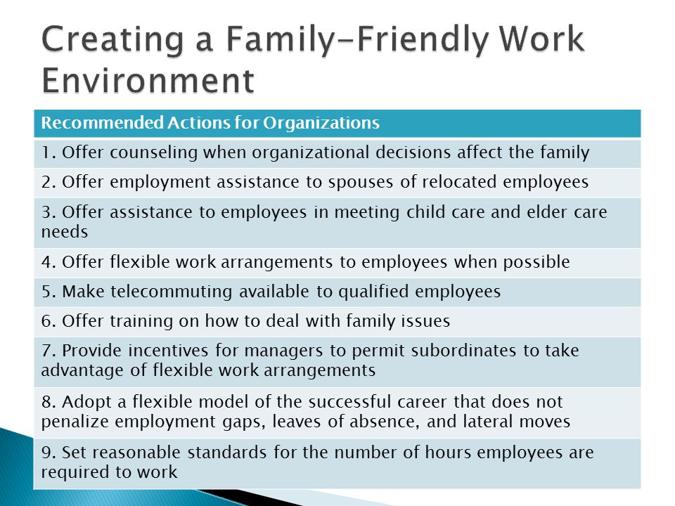 Creating a Family-Friendly Work Environment