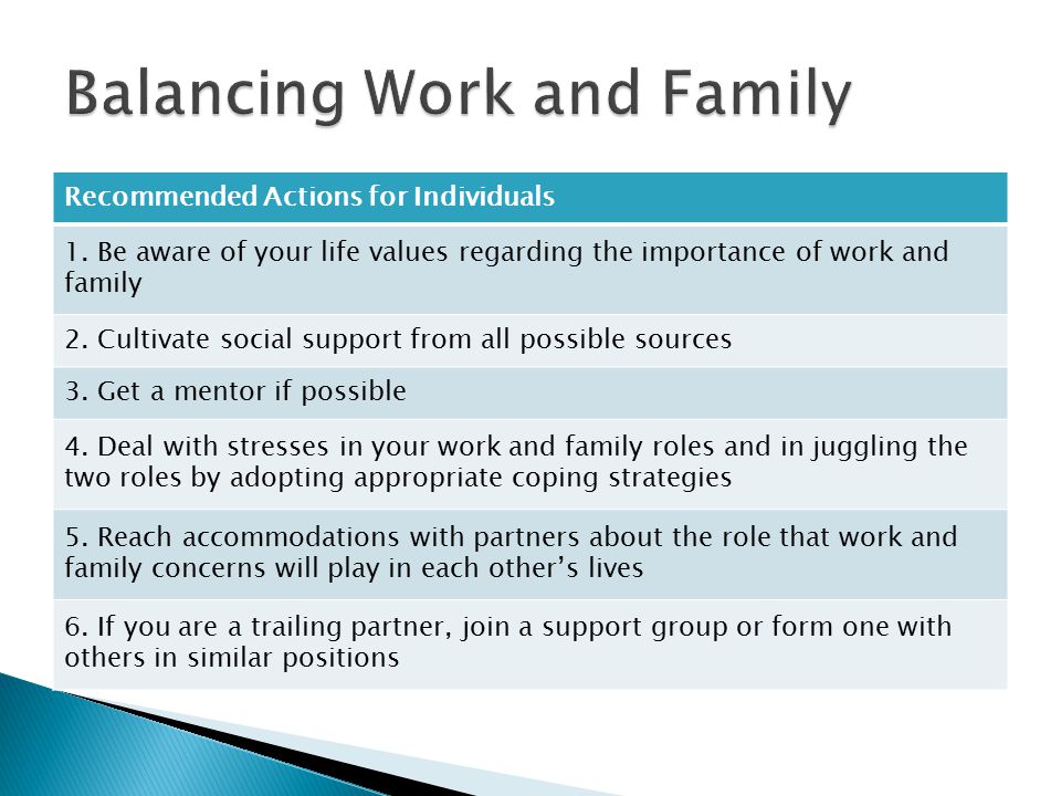 Balancing Work and Family