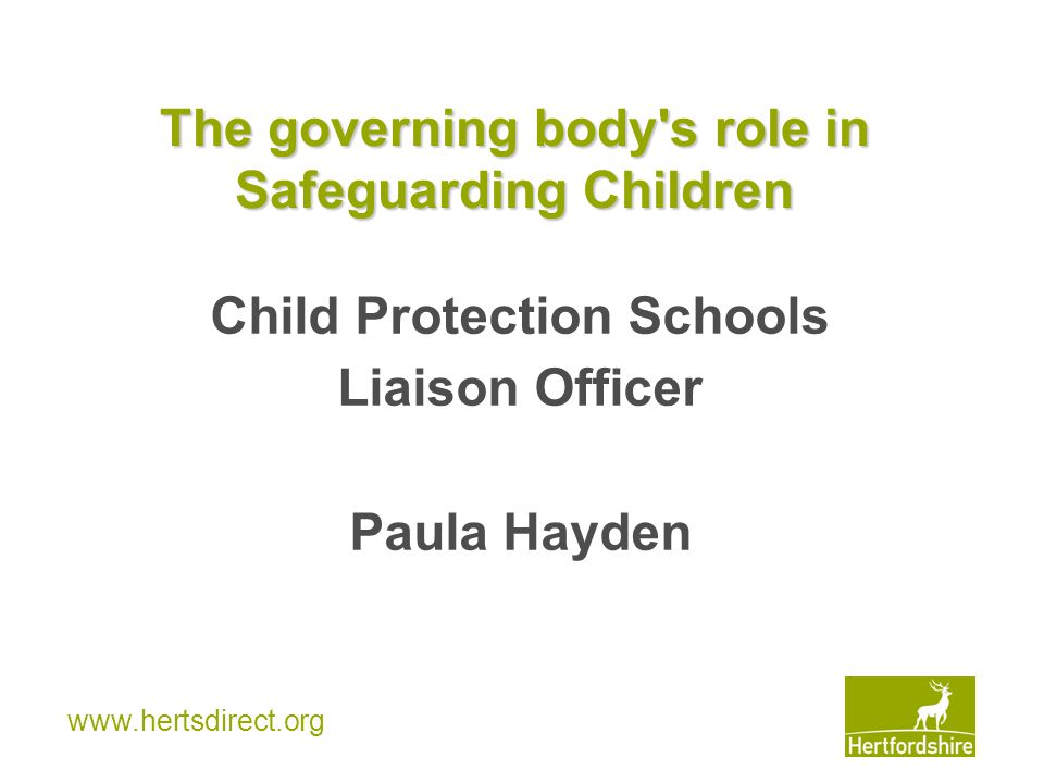 The governing body s role in Safeguarding Children