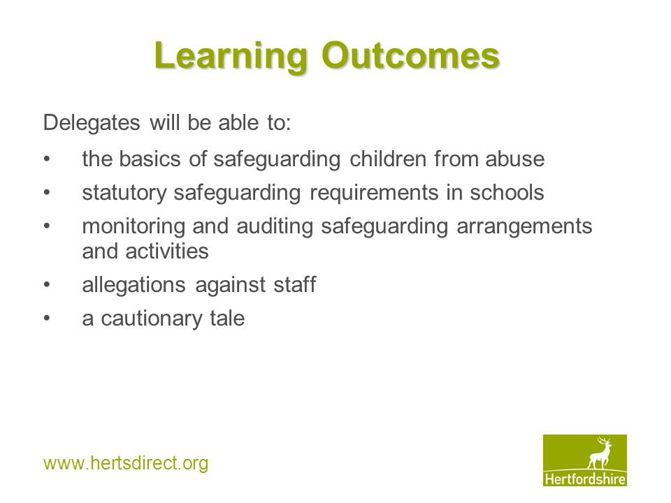 Learning Outcomes Delegates will be able to: