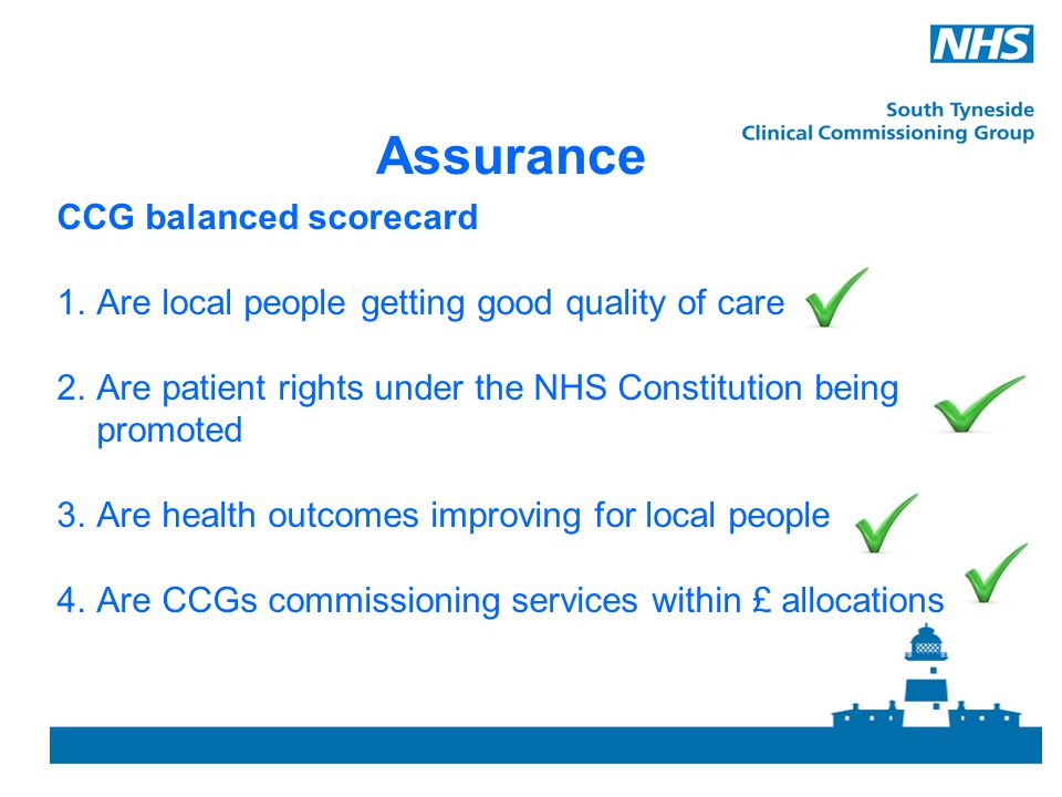 Assurance CCG balanced scorecard
