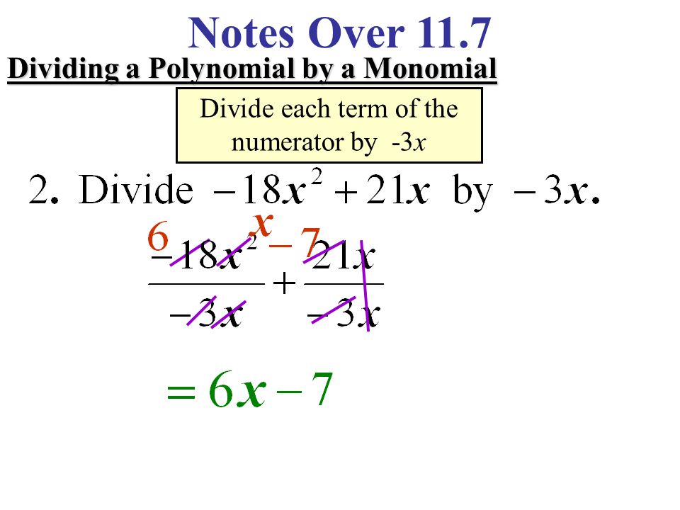 Divide each term of the numerator by -3x