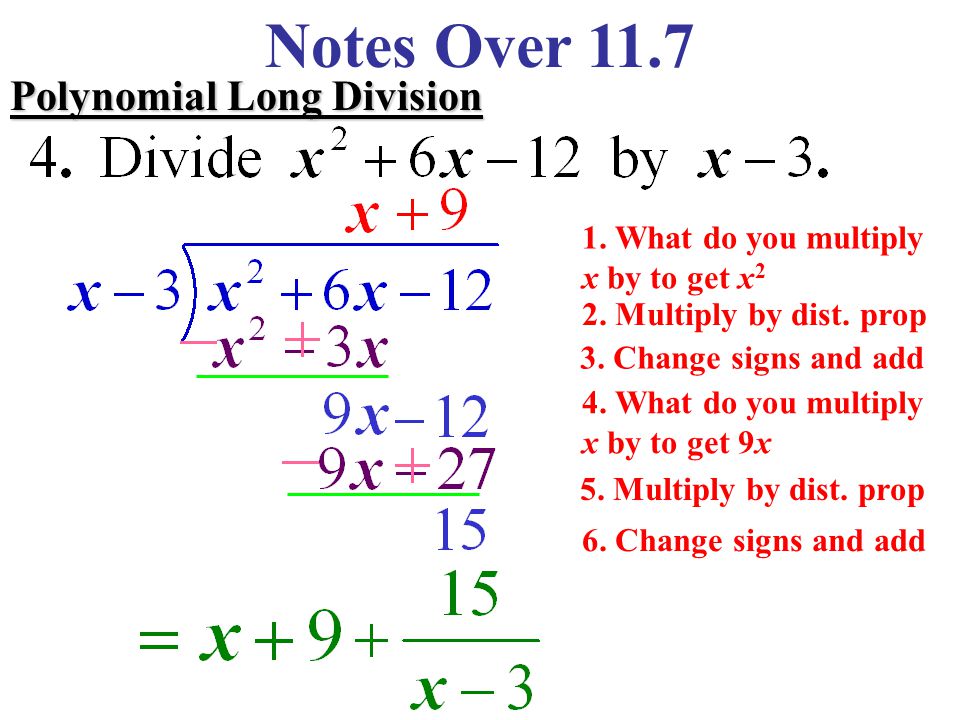 Notes Over 11.7 Polynomial Long Division