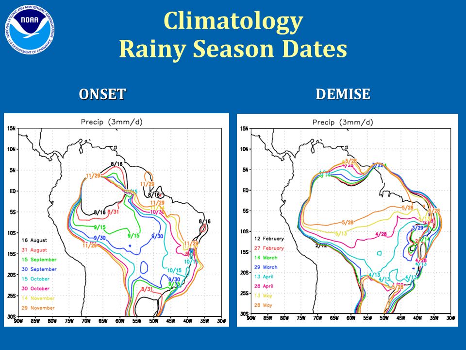 Climatology Rainy Season Dates