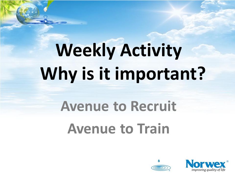 Weekly Activity Why is it important