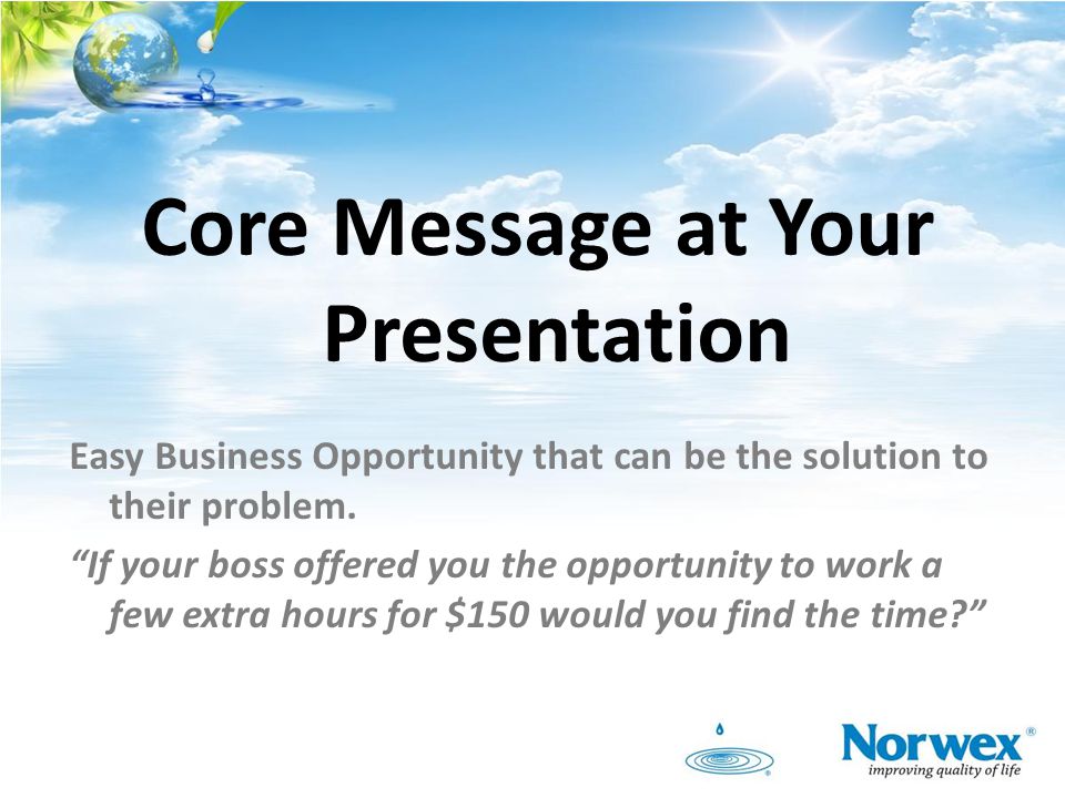 Core Message at Your Presentation