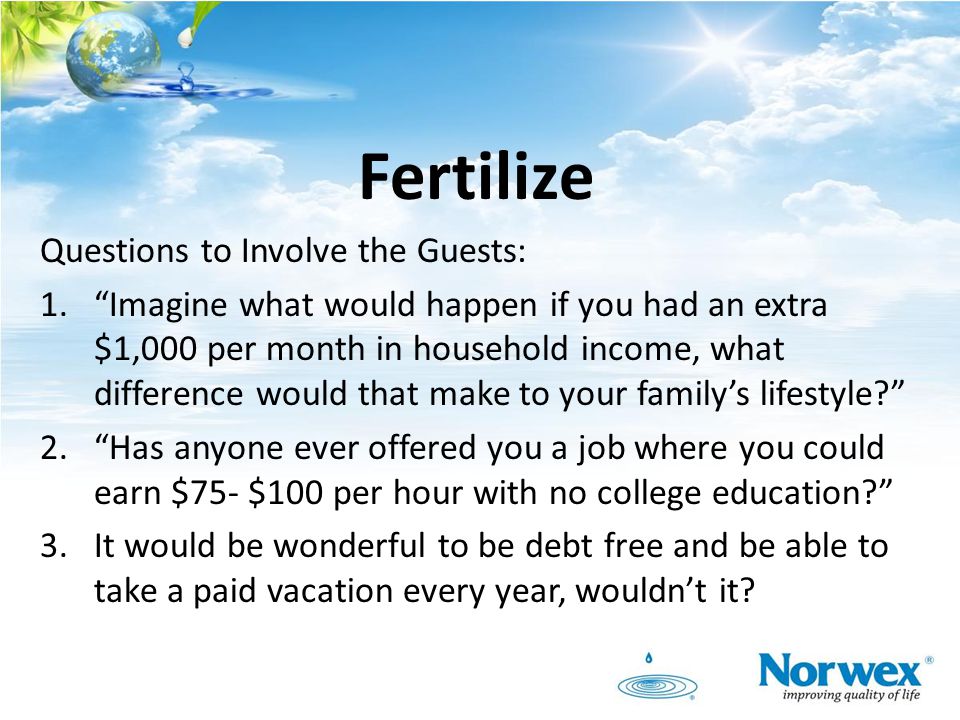Fertilize Questions to Involve the Guests: