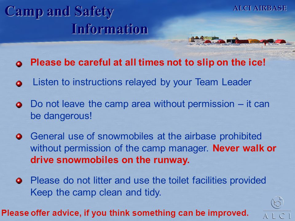 Camp and Safety Information