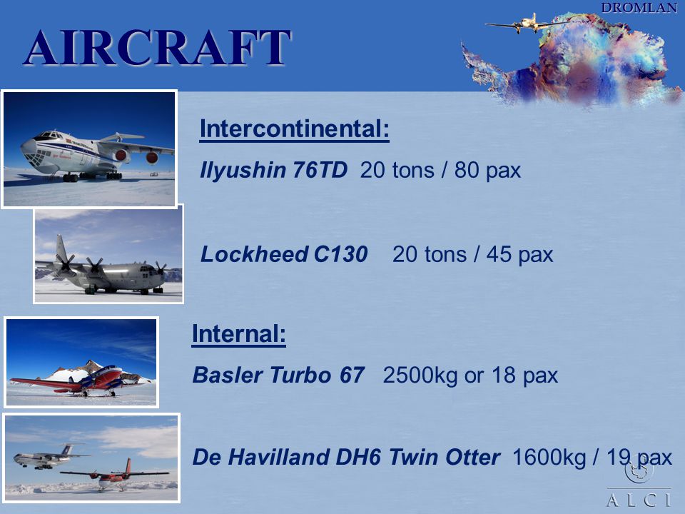 AIRCRAFT Intercontinental: Internal: Ilyushin 76TD 20 tons / 80 pax