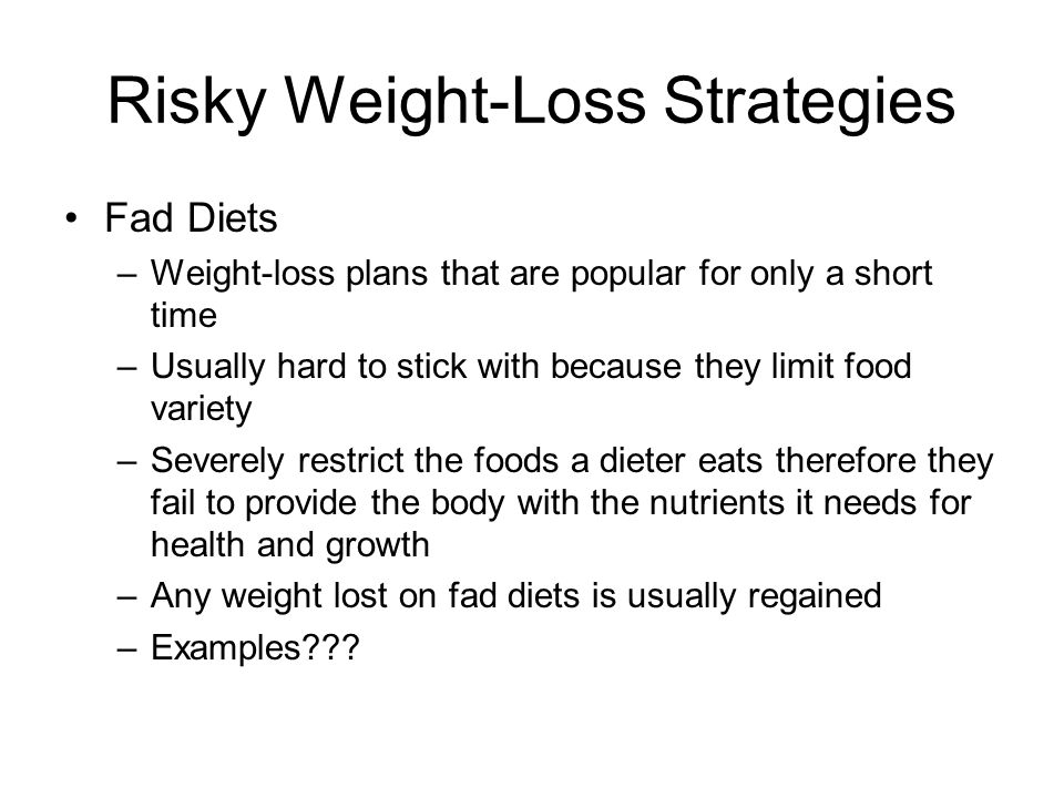 Risky Weight-Loss Strategies