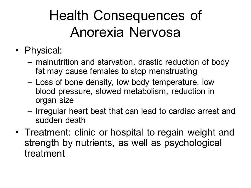 Health Consequences of Anorexia Nervosa