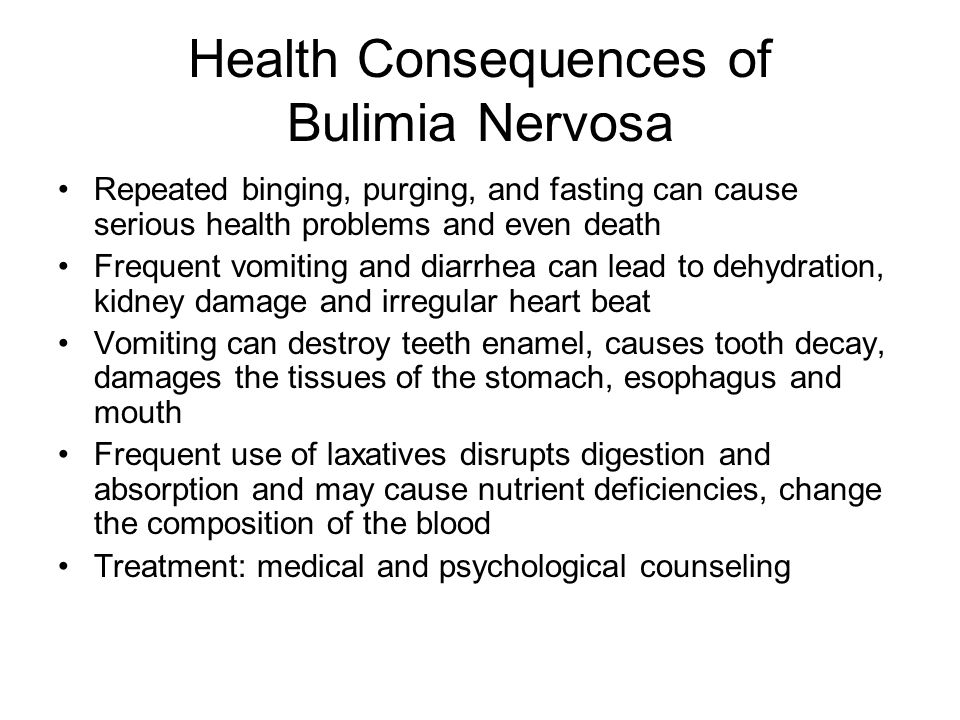 Health Consequences of Bulimia Nervosa