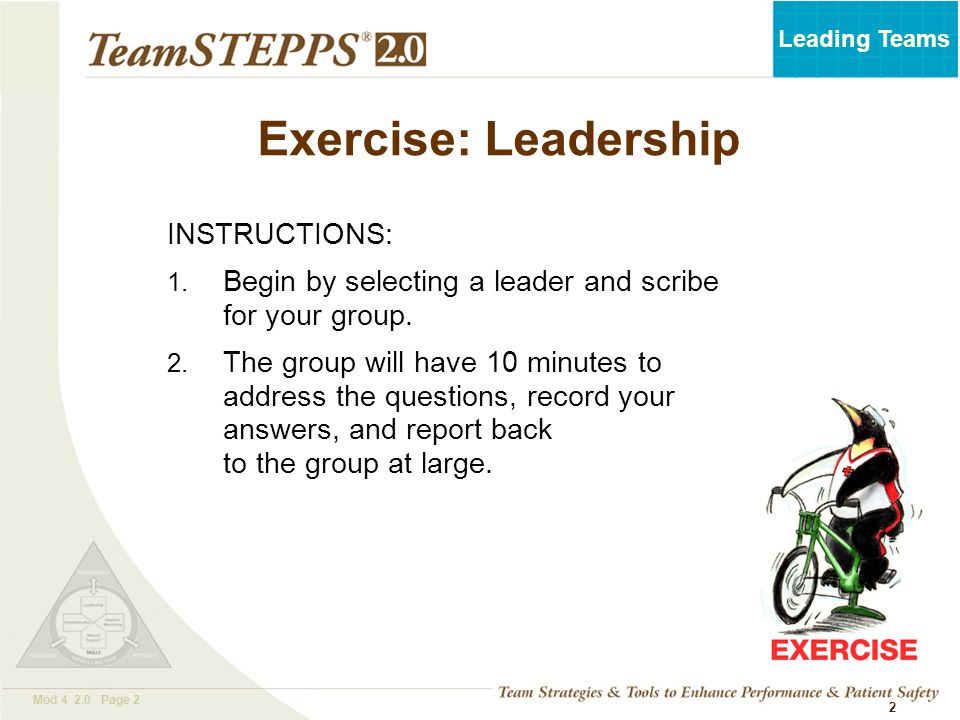 Exercise: Leadership INSTRUCTIONS: