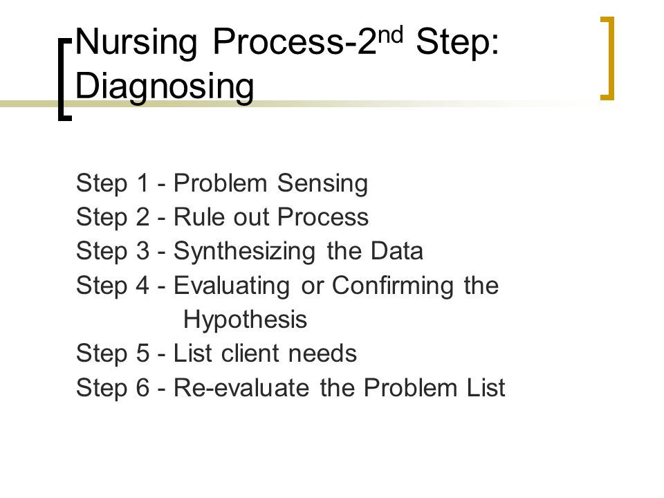 Nursing Process-2nd Step: Diagnosing