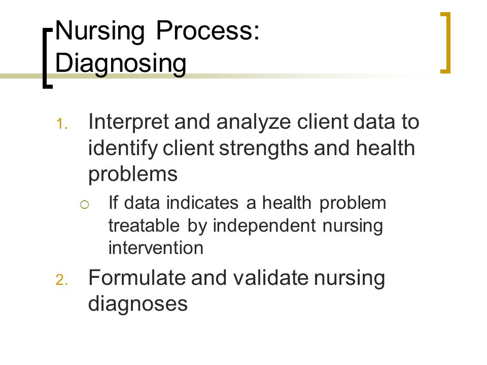 Nursing Process: Diagnosing