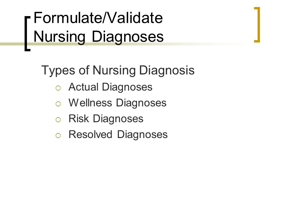 Formulate/Validate Nursing Diagnoses