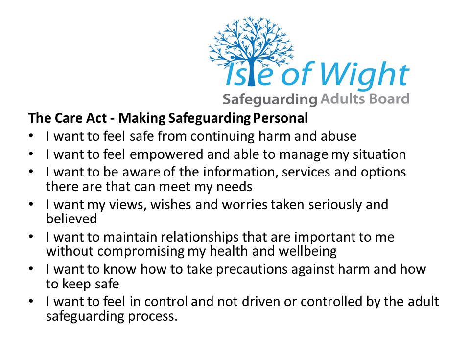 The Care Act - Making Safeguarding Personal