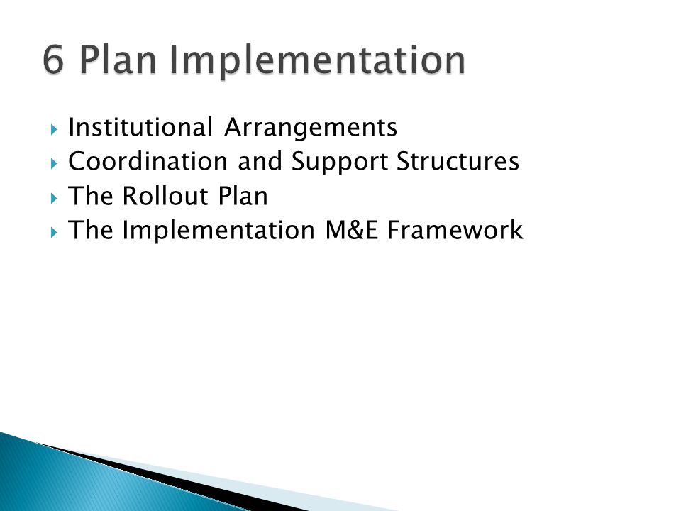 6 Plan Implementation Institutional Arrangements