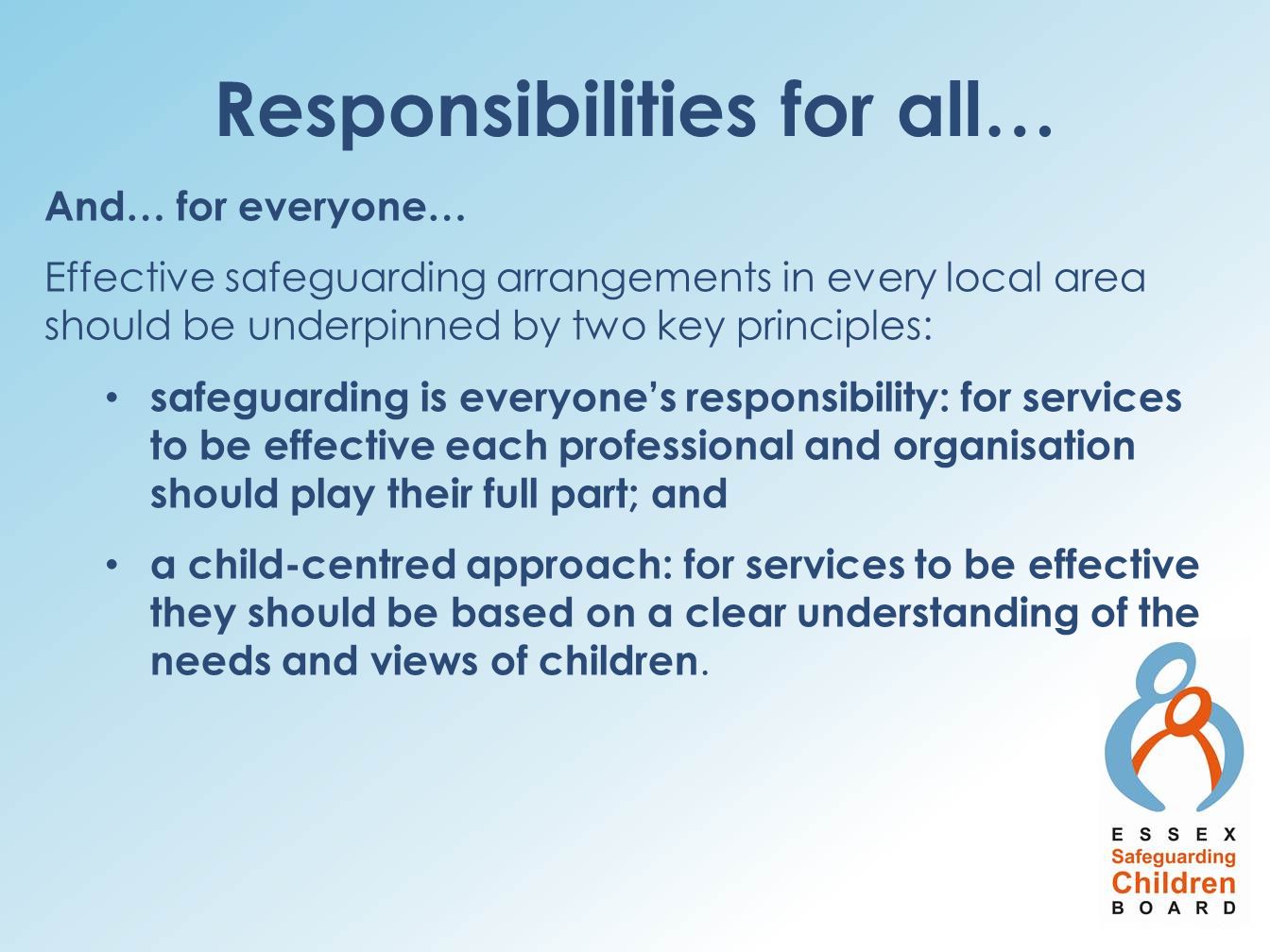 Responsibilities for all…