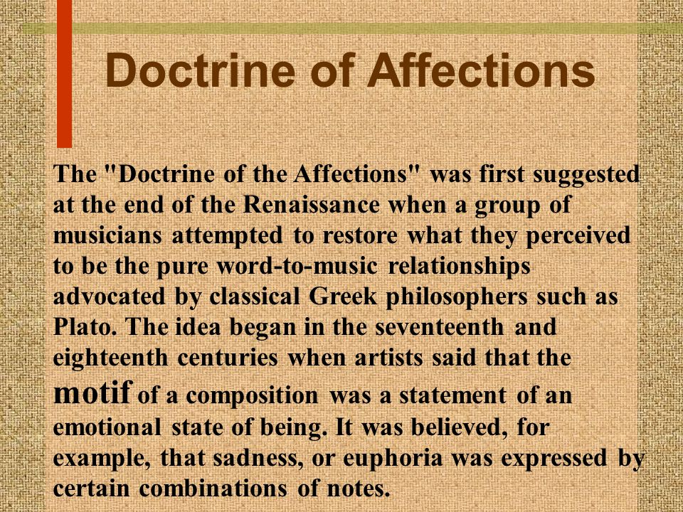 Doctrine of Affections