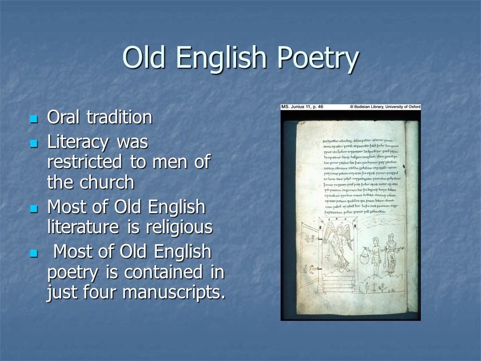 Old English Poetry Oral tradition