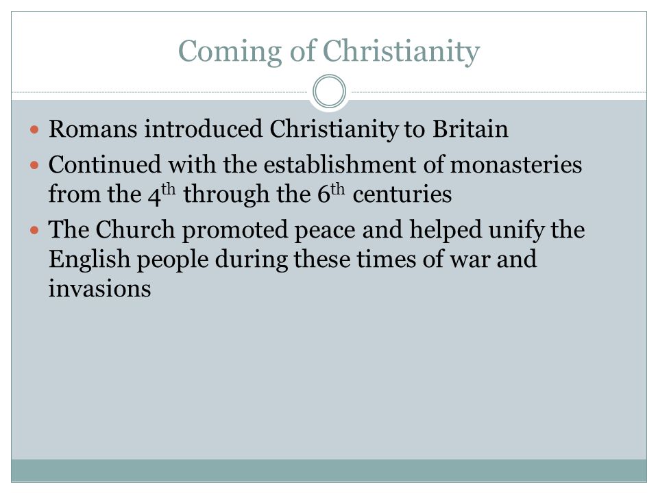 Coming of Christianity