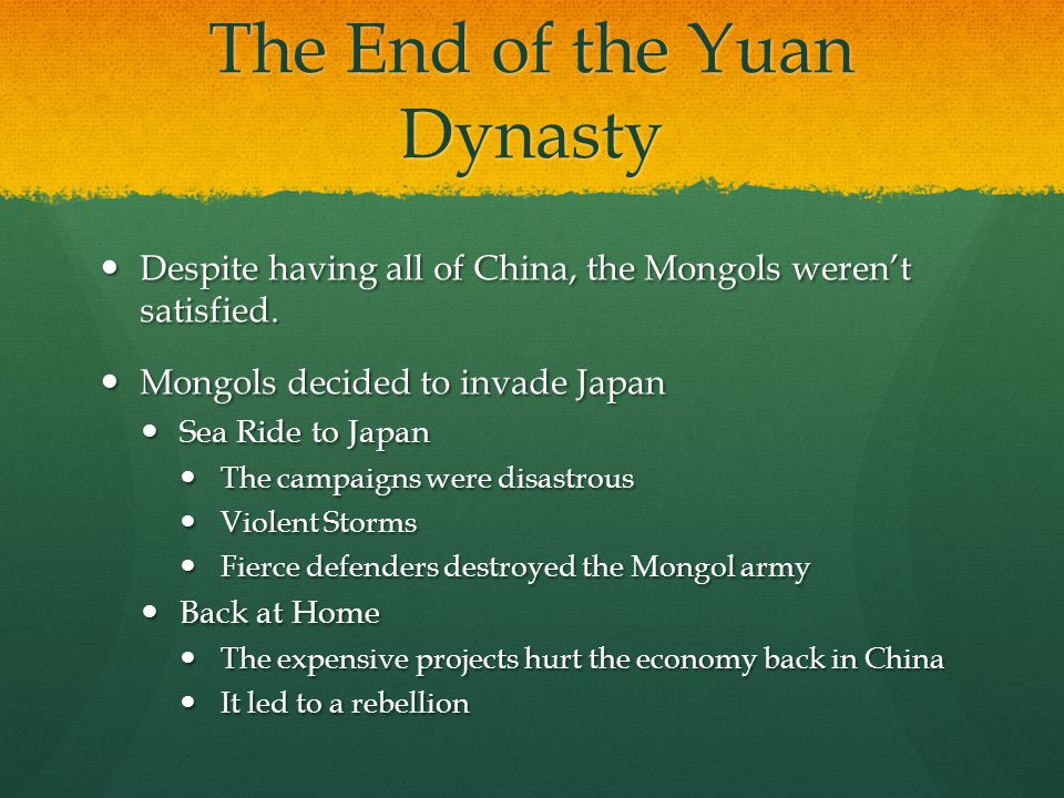 The End of the Yuan Dynasty