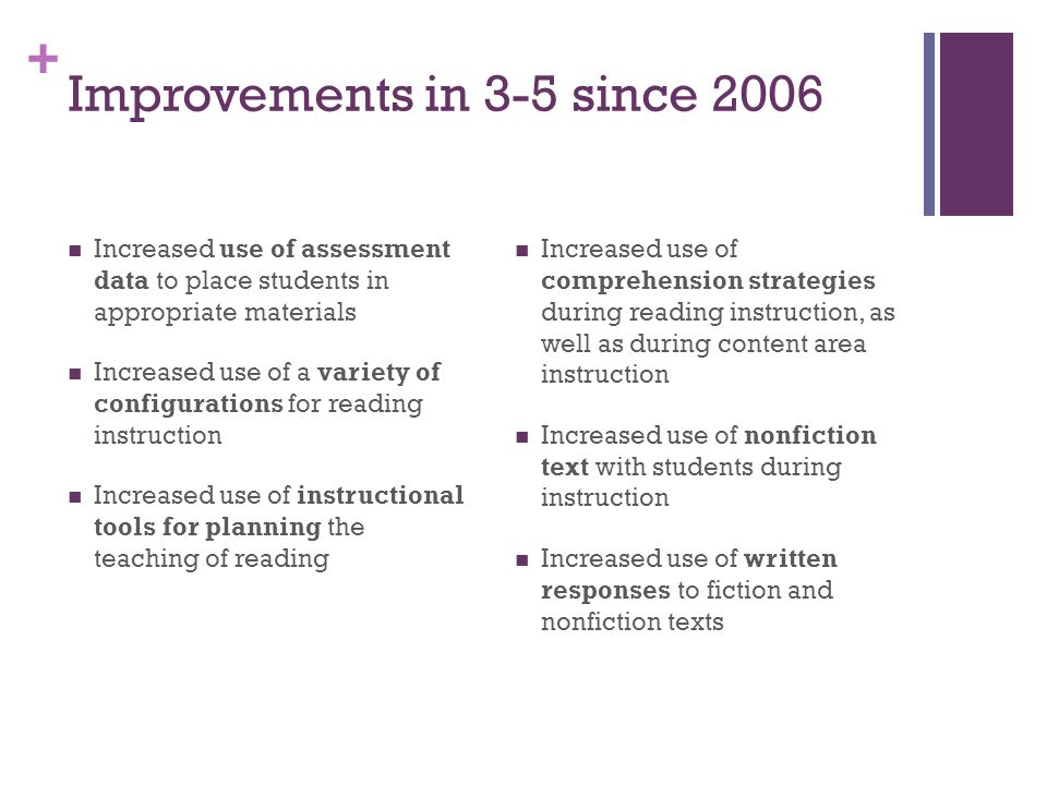 Improvements in 3-5 since 2006