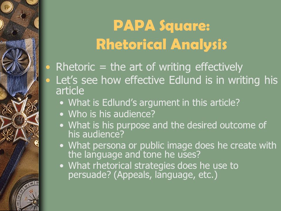 PAPA Square: Rhetorical Analysis