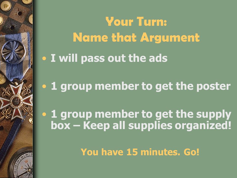 Your Turn: Name that Argument