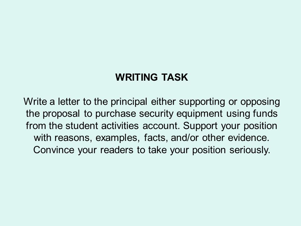 WRITING TASK