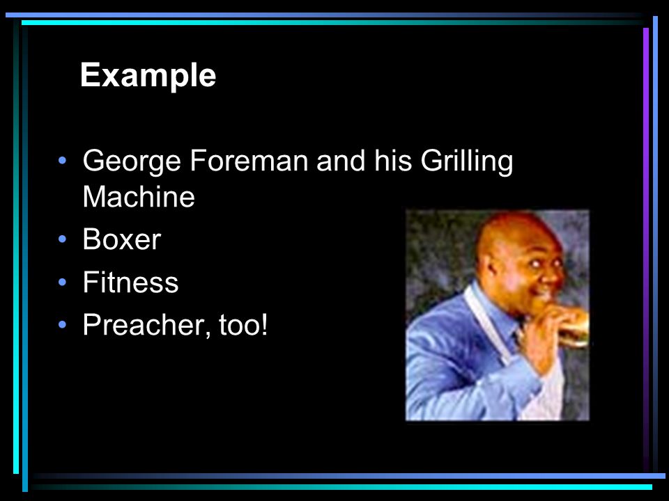 Example George Foreman and his Grilling Machine Boxer Fitness