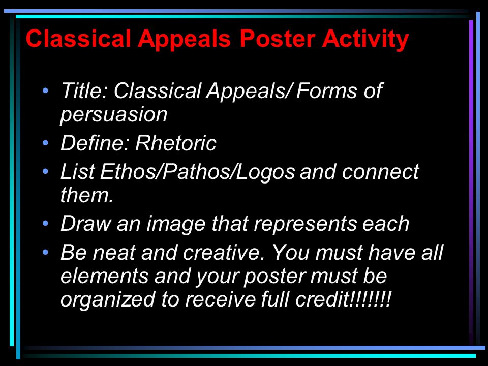 Classical Appeals Poster Activity