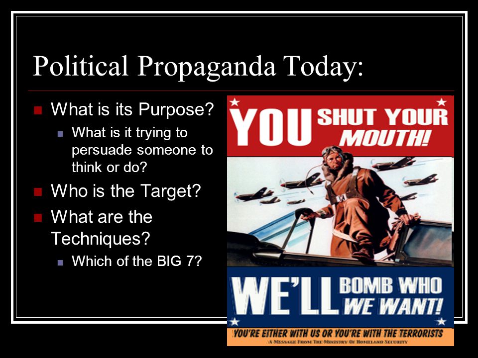 Political Propaganda Today: