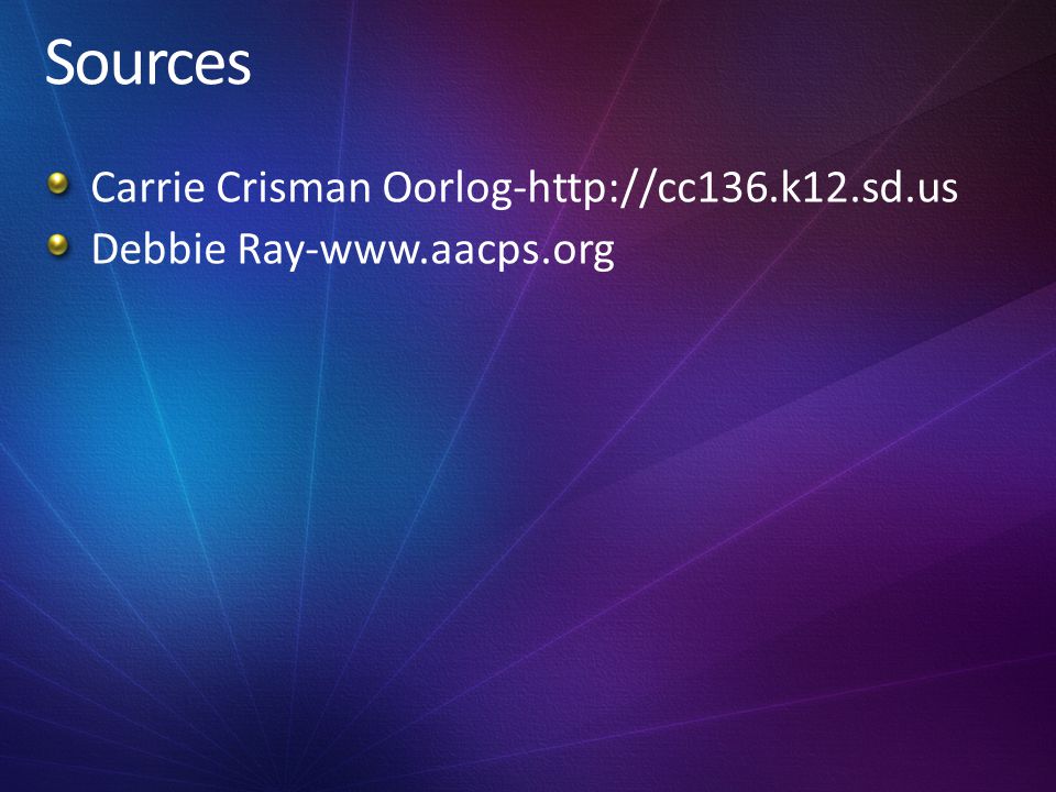 Sources Carrie Crisman Oorlog-
