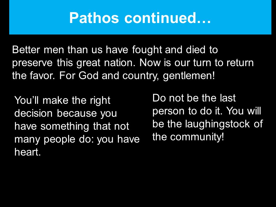 Pathos continued…