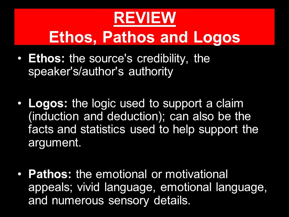 REVIEW Ethos, Pathos and Logos