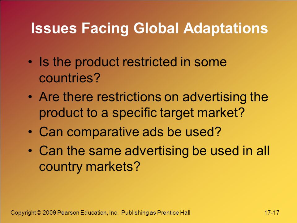 Issues Facing Global Adaptations