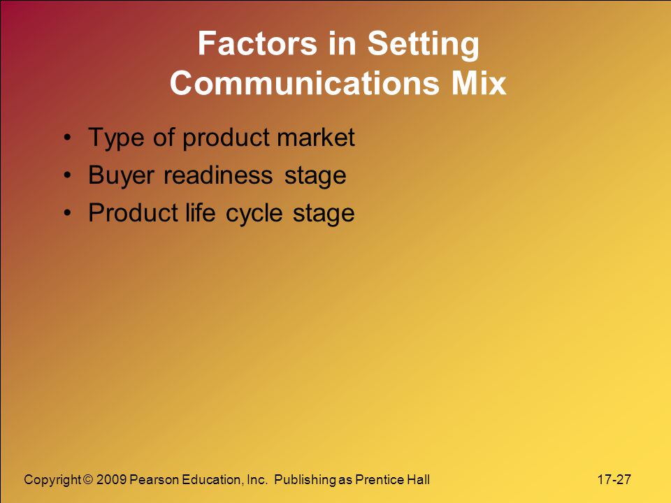 Factors in Setting Communications Mix