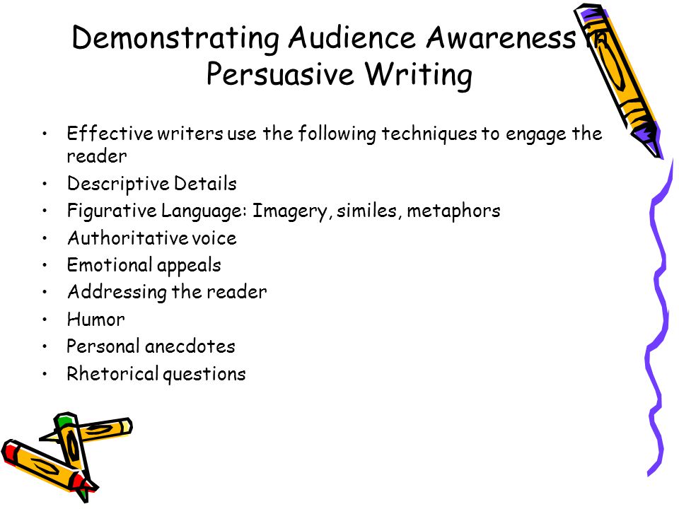 Demonstrating Audience Awareness in Persuasive Writing