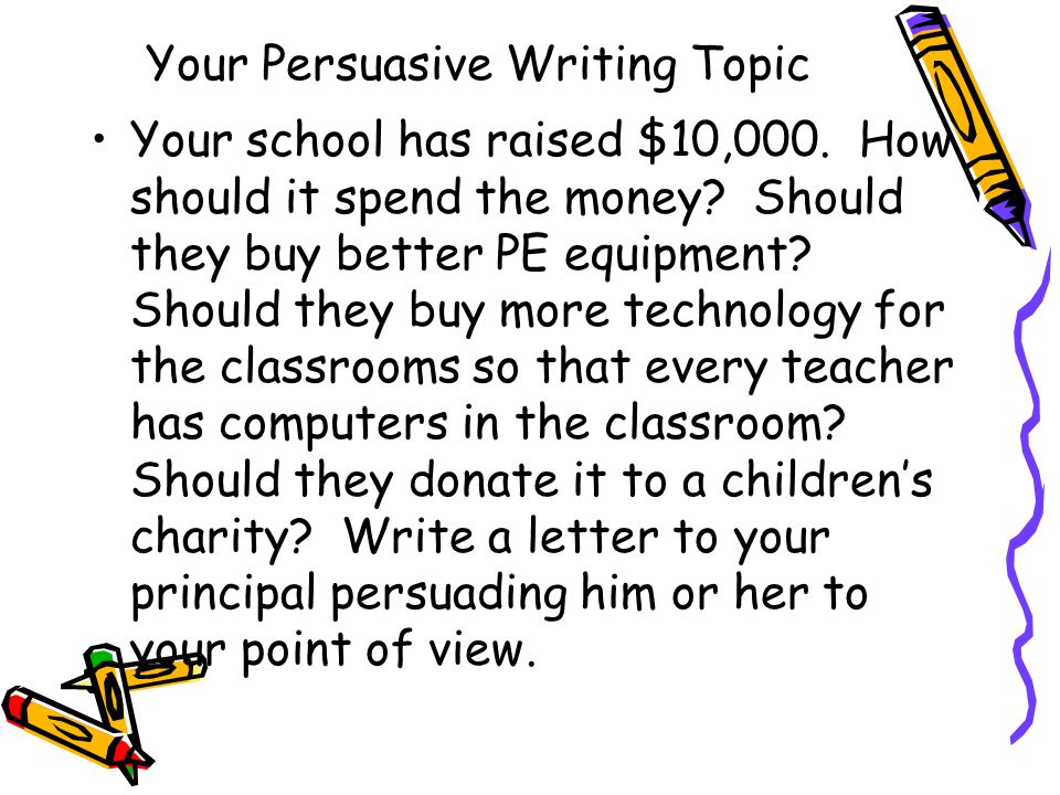 Your Persuasive Writing Topic