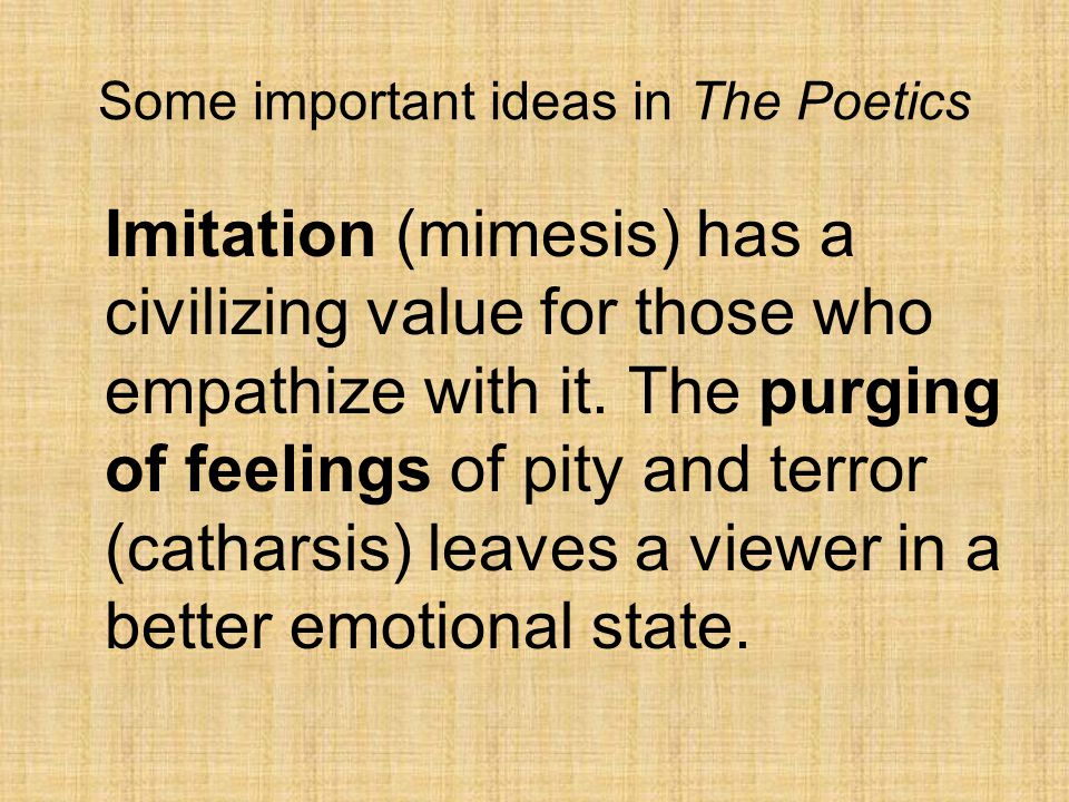 Some important ideas in The Poetics
