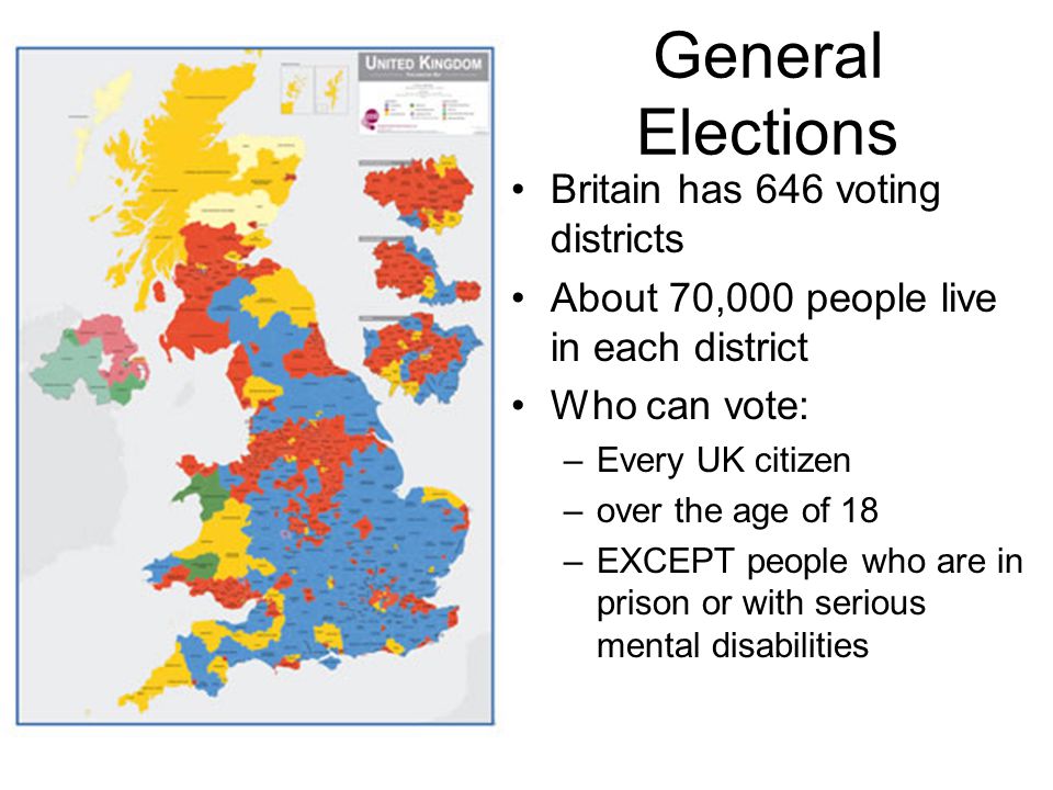 General Elections Britain has 646 voting districts