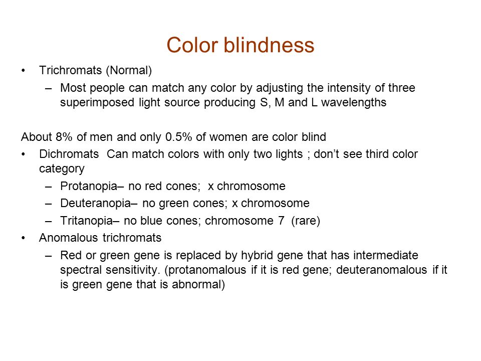 Color blindness Trichromats (Normal)