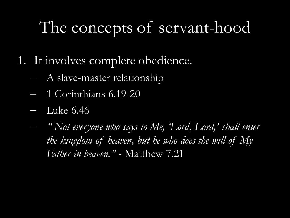 The concepts of servant-hood