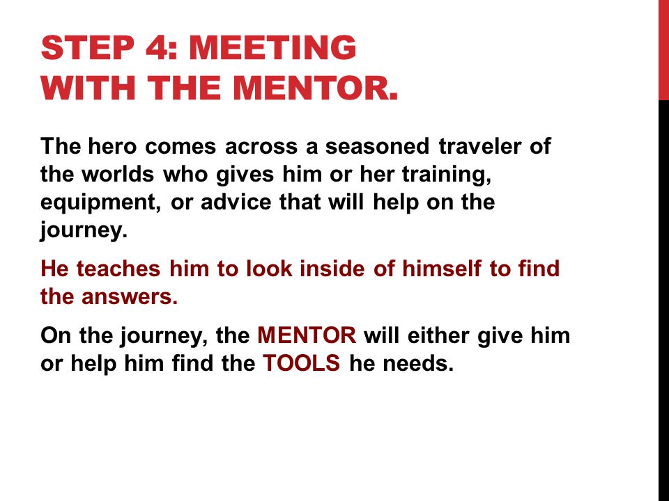 Step 4: MEETING WITH THE MENTOR.
