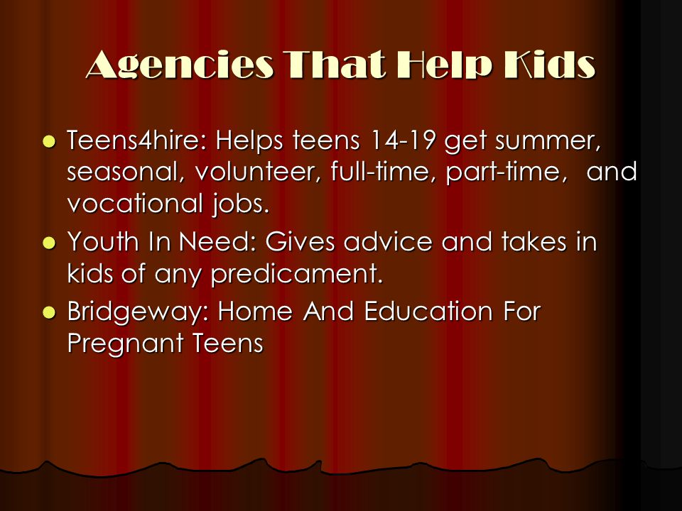 Agencies That Help Kids