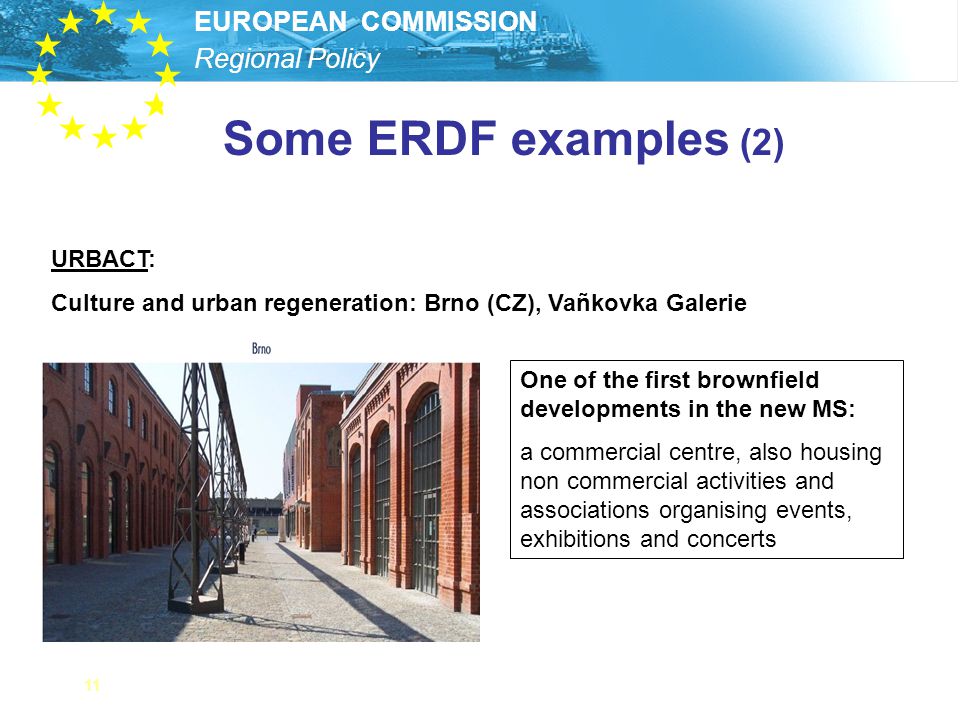 Some ERDF examples (2) URBACT: