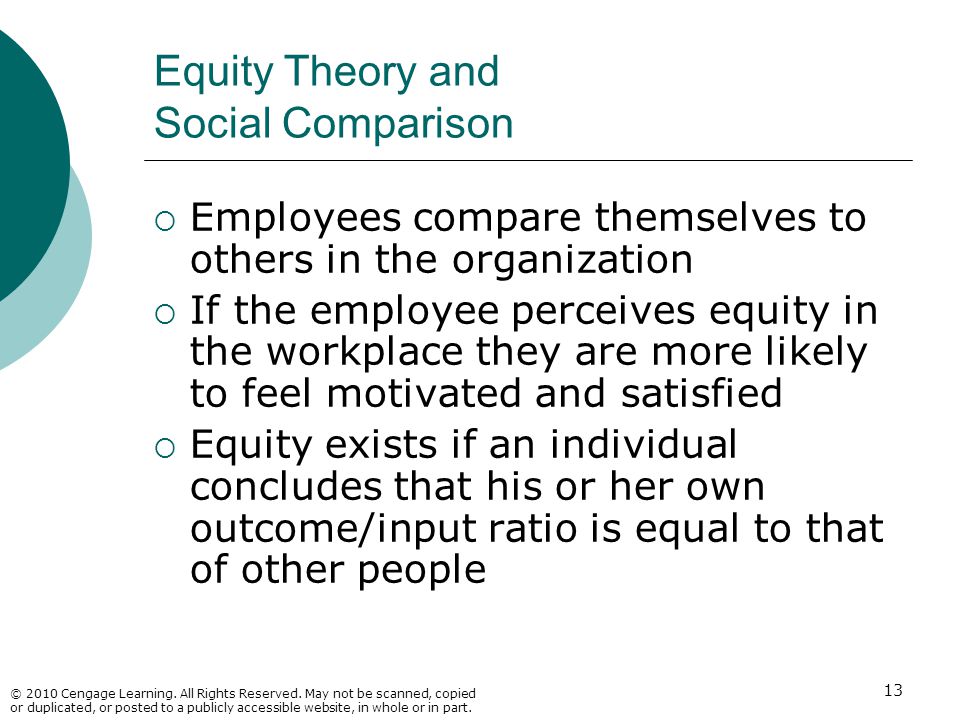 Equity Theory and Social Comparison